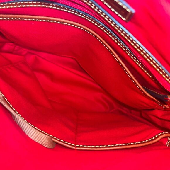 NWT Dooney & Bourke Red Nylon Flap Backpack - Picture 8 of 11